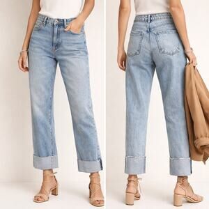 Banana Republic Cuffed Slouch Boyfriend Jeans 26/2 Acid Stone Wash Medium